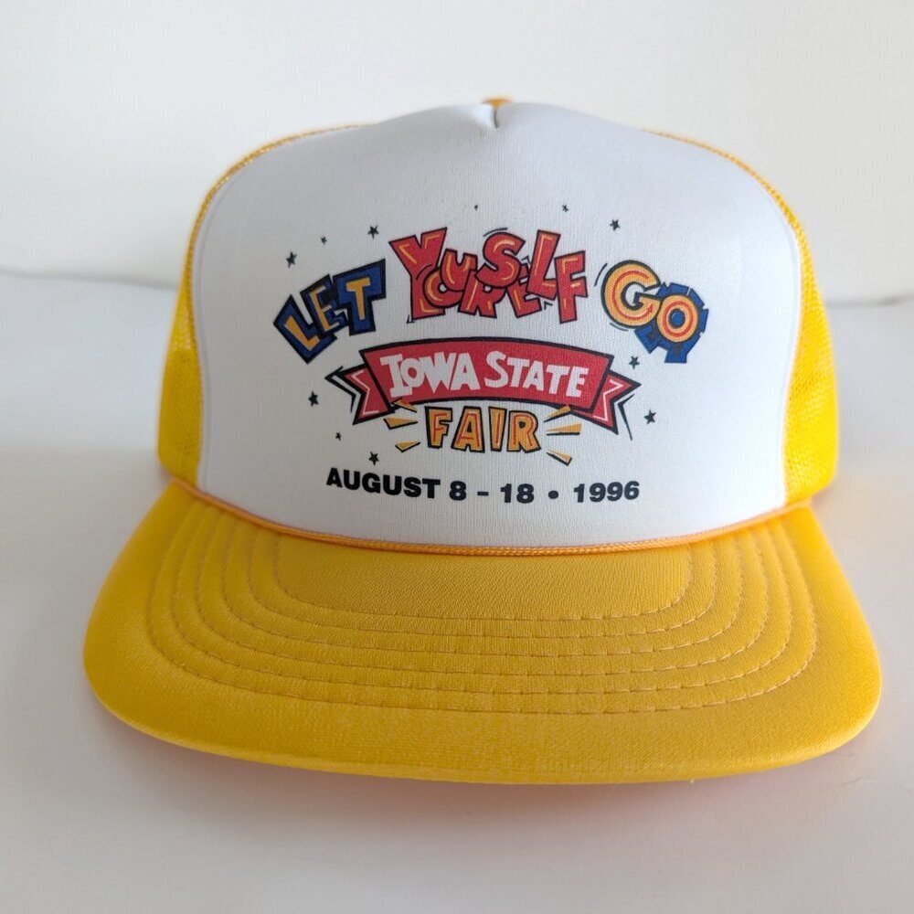 Vintage 1996 Snapback Iowa State Fair Hat 90s Retro Trucker Hat - Picture 2 of 8
